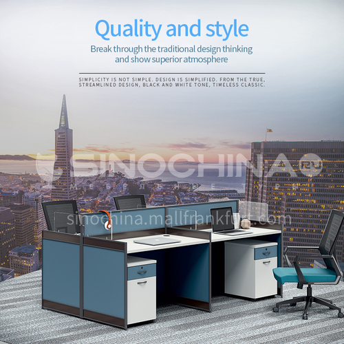 AB-G25-2412L- Modern office furniture, staff desks, healthy and environmentally friendly panels, aluminum alloy frames, glass screens, staff desks